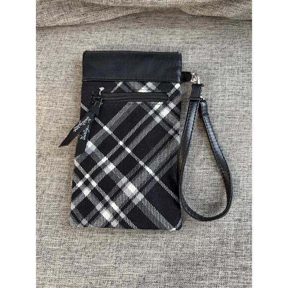 Thirty-One Handbags - Thirty One Pinch Top Wristlet Black Pick Me Plaid